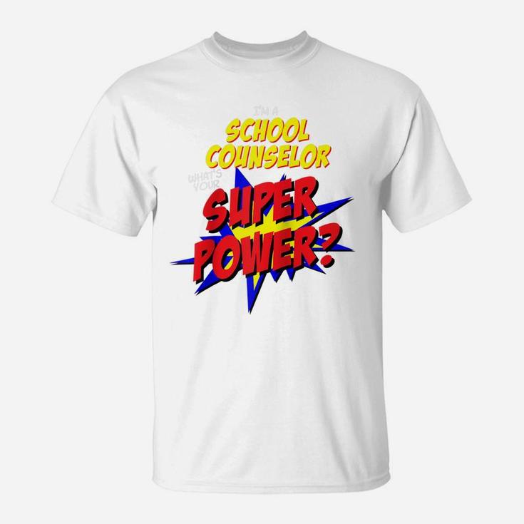 School Counselor Teacher Superhero Superpower Comic Book Raglan Baseball Tee T-Shirt