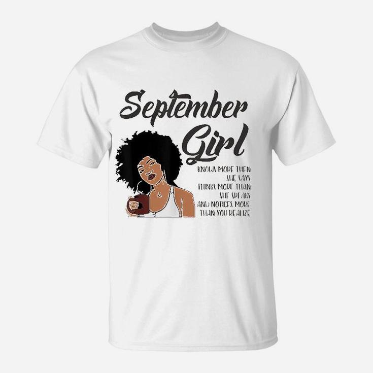 September Girl Birthday American Black Women Virgo Libra T-Shirt
