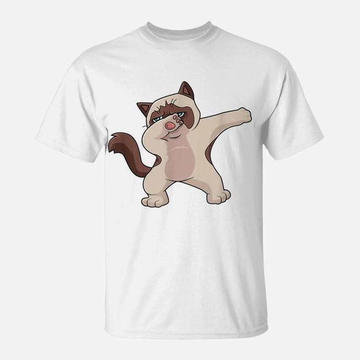 Siamese Cat Dabbing For Kids Birthday Party Gift T-Shirt