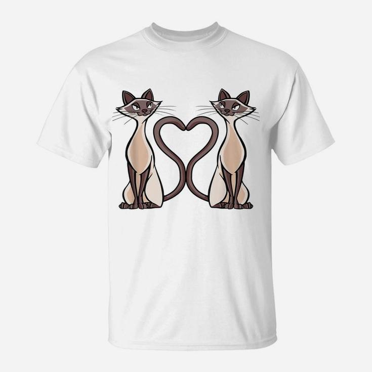 Siamese Cat Heart Design Cat Lovers, Ladies And Gentlemen T-Shirt