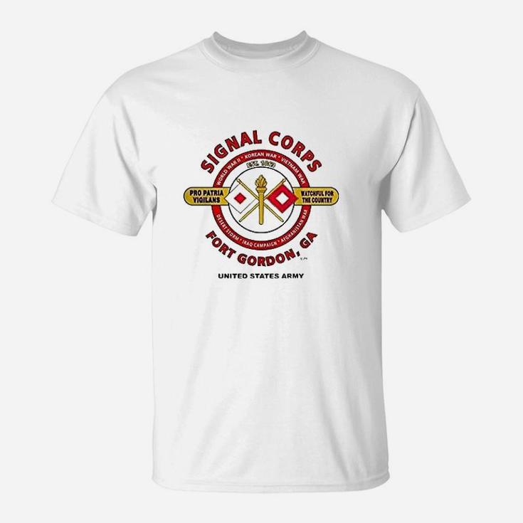 Signal Corps Us Army Fort Gordon Ga Watchful For The Country Campaign T-Shirt