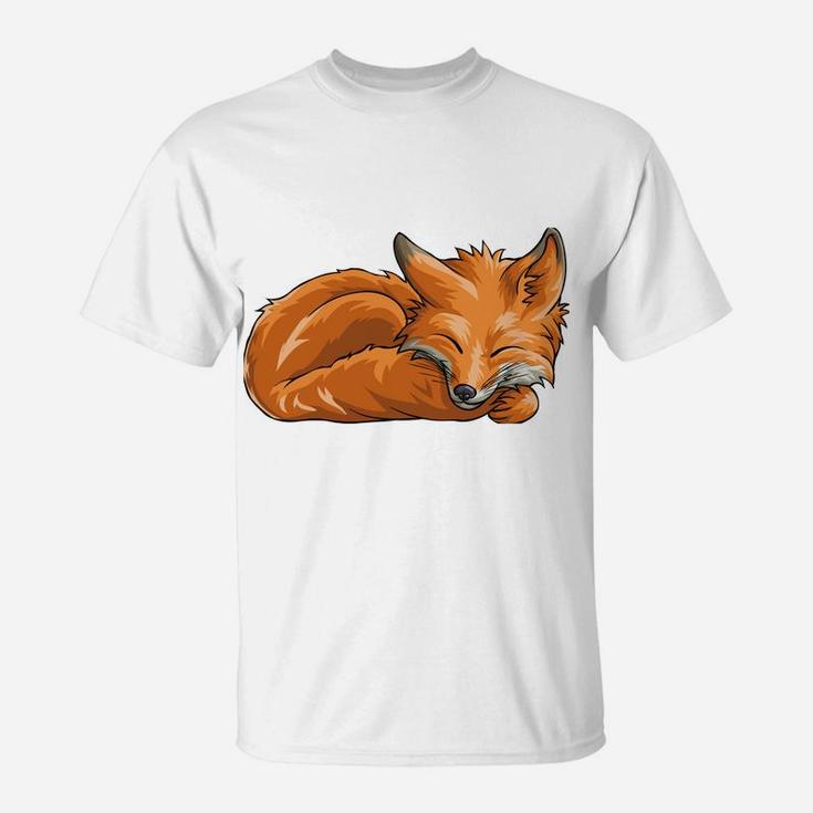 Sleeping Fox Animal Funny Woodland Creature Gift T-Shirt