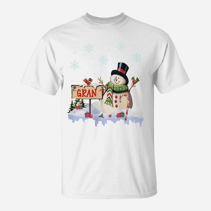 Snowman Gran Freeze Christmas Party Gift Xmas T-Shirt
