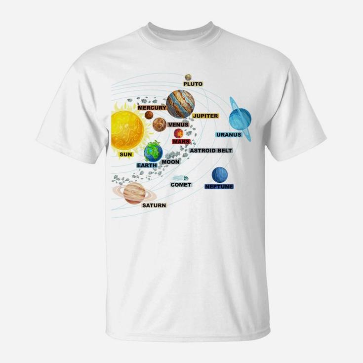 Solar System Planets - Astronomy Space Science - Girls Boys Sweatshirt T-Shirt