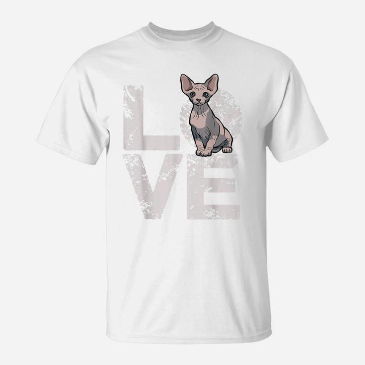 Sphynx Cat Hairless Cat Lovers Owner Valentines Day Gift T-Shirt