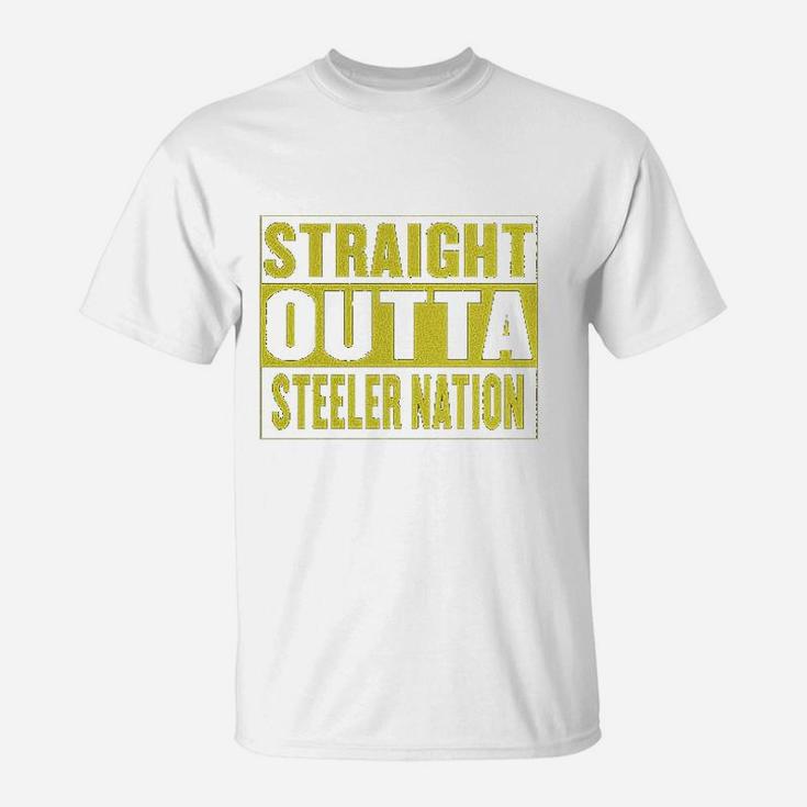 Straight Outta Steeler Nation Football Cropped T-Shirt