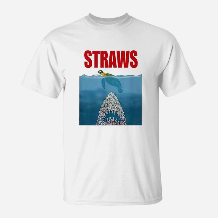 Straws Save Sea Turtles Save Earth Day T-Shirt