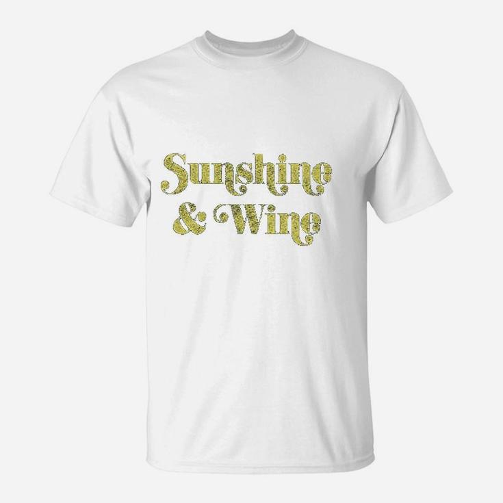 Sunshine And Wine Funny Summertime Drinking Vino Graphic T-Shirt