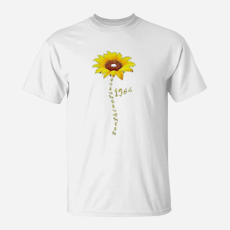 Sunshine Since 1966 5Th Birthday Gift 54 Year Old Sunflower T-Shirt