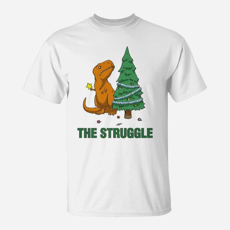 T-Rex Funny Christmas Or Xmas Product The Struggle T-Shirt