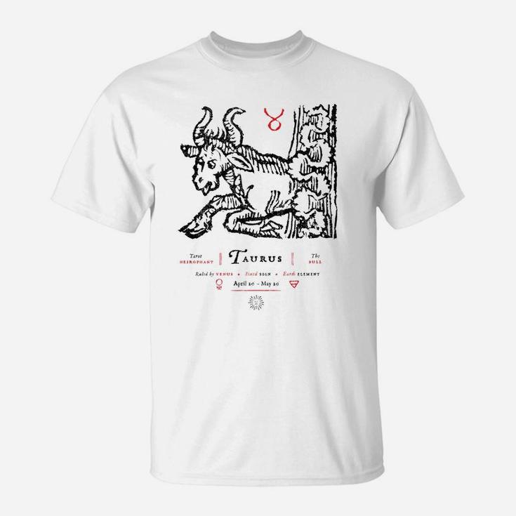 Taurus Astrological Sign Retro Zodiac W T-Shirt