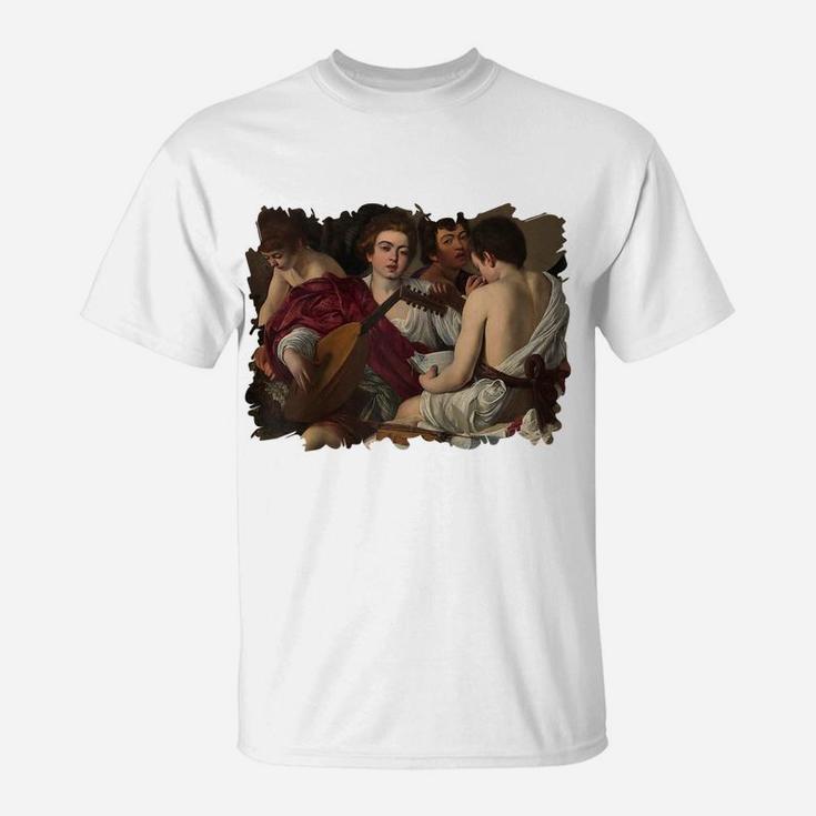 The Musicians Famous Painting By Caravaggio  Raglan Baseball Tee T-Shirt