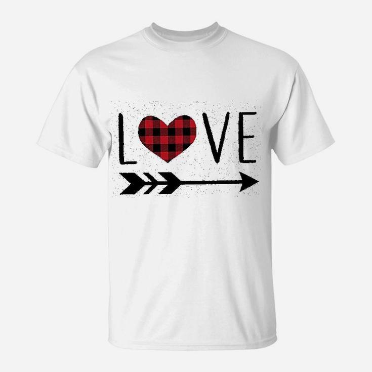 Valentines Day Graphics Cute Buffalo Plaid T-Shirt