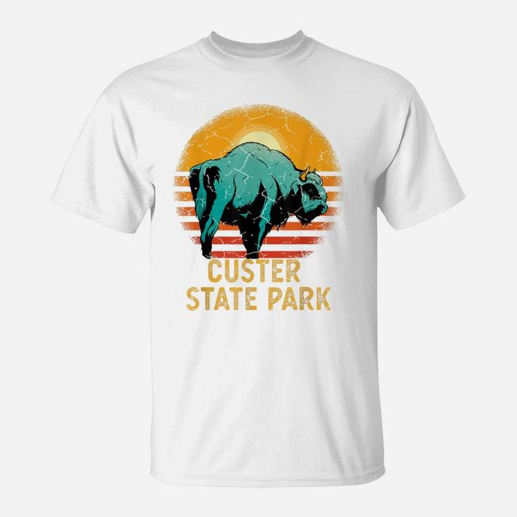 Vintage Bison Custer State Park Retro Sunset Gift Idea T-Shirt