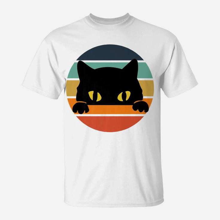 Vintage Black Cats Lover, Retro Style Cats Gift T-Shirt
