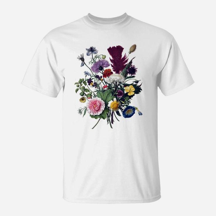 Vintage Botanical Flower Graphic Wildflower Garden Botany T-Shirt