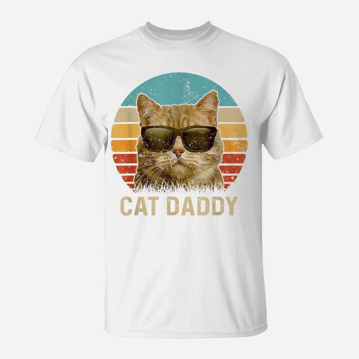 Vintage Cat Daddy Shirt Funny Cat Lover Gift Cat Dad Fathers T-Shirt