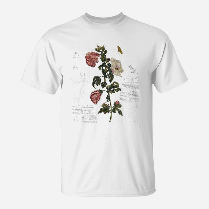 Vintage Flower Tee - Botanical Sketch Cottagecore Aesthetic T-Shirt