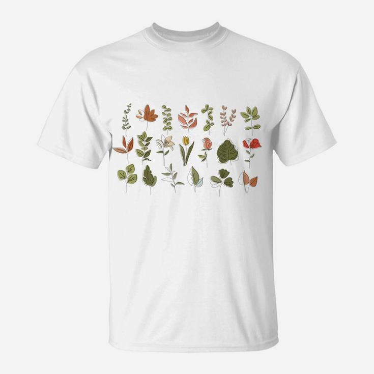 Vintage Inspired Flower Botanical Chart For Plant Gardeners T-Shirt