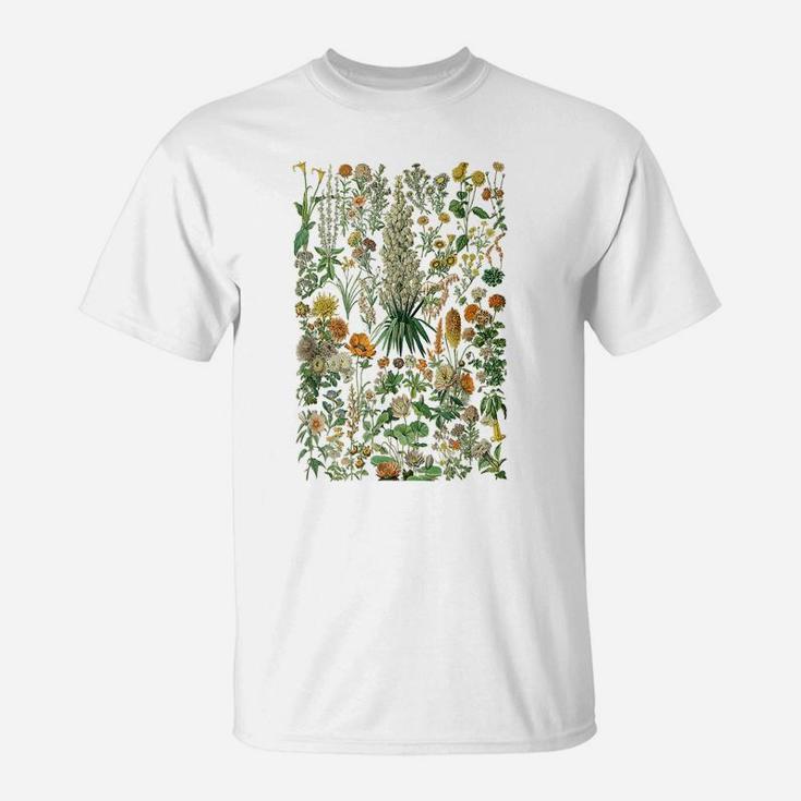 Vintage Inspired Flower Botanical Chart T-Shirt