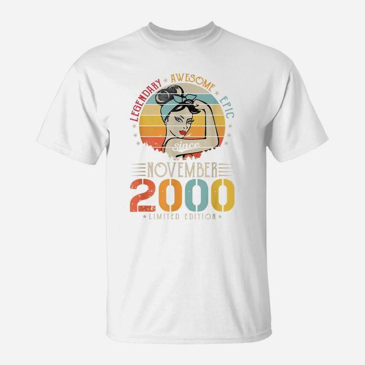 Vintage Legendary Awesome Epic Since November 2000 Birthday T-Shirt