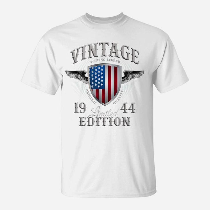 Vintage Made In 1944  Usa Born 75Th Birthday Legend T-Shirt