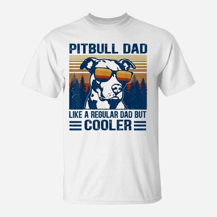 Vintage Pitbull Dad Like A Regular Dad But Cooler Funny Gift T-Shirt