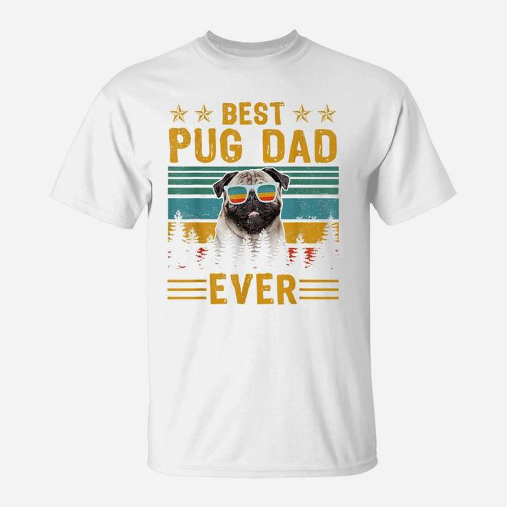 Vintage Retro Best Pug Dad Ever Dog Lover Father's Day T-Shirt
