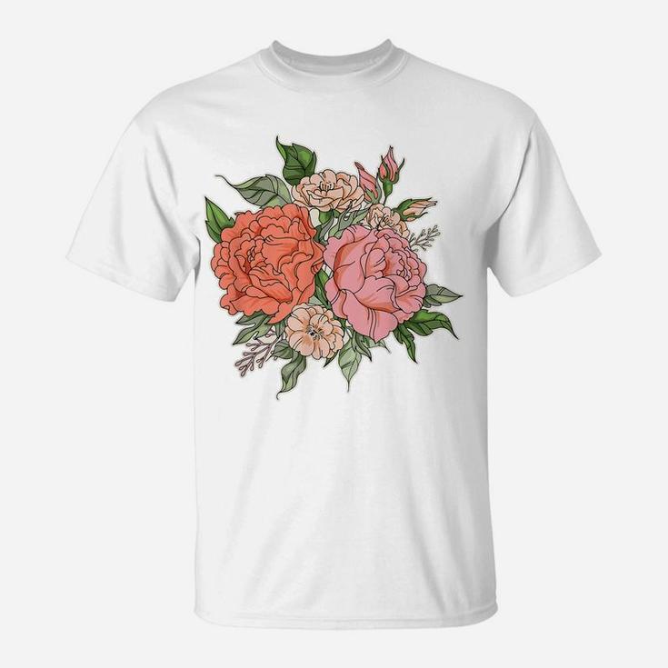 Vintage Retro Floral Bouquet Flower Child Flowers Lover Gift T-Shirt