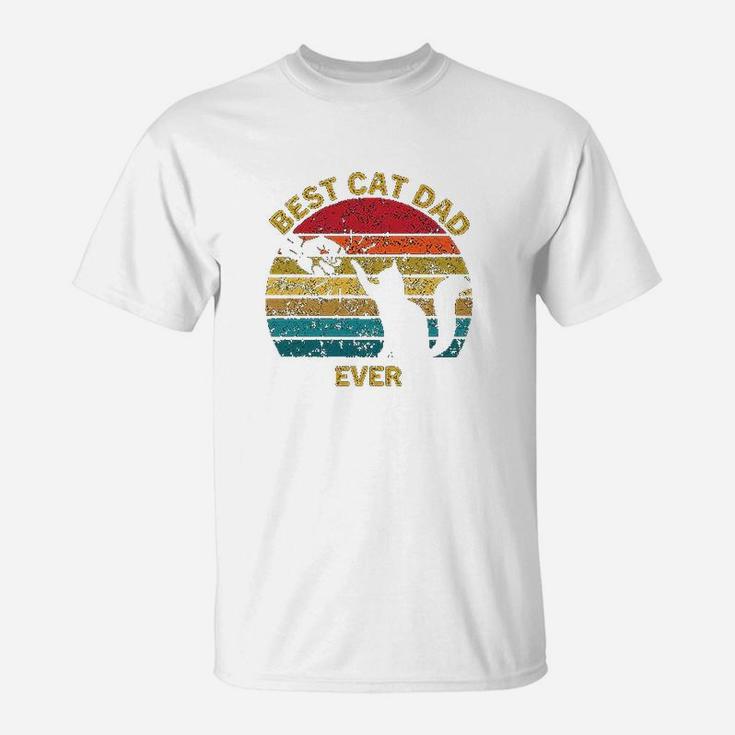 Vintage Retro Gift For Men Casual Best Cat Dad Ever T-Shirt