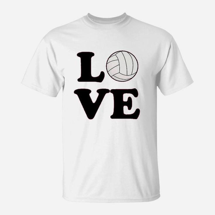 Volleyball Love Team Player Cute Fan Youth Kids Girl Boy T-Shirt