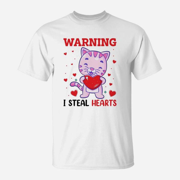 Warning I Steal Valentine Day Valentine Day Gift Happy Valentines Day T-Shirt