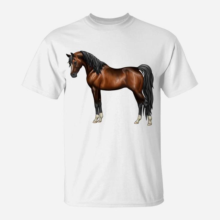 Womens Beautiful Dark Brown Bay Egyptian Arabian Horse Lovers T-Shirt