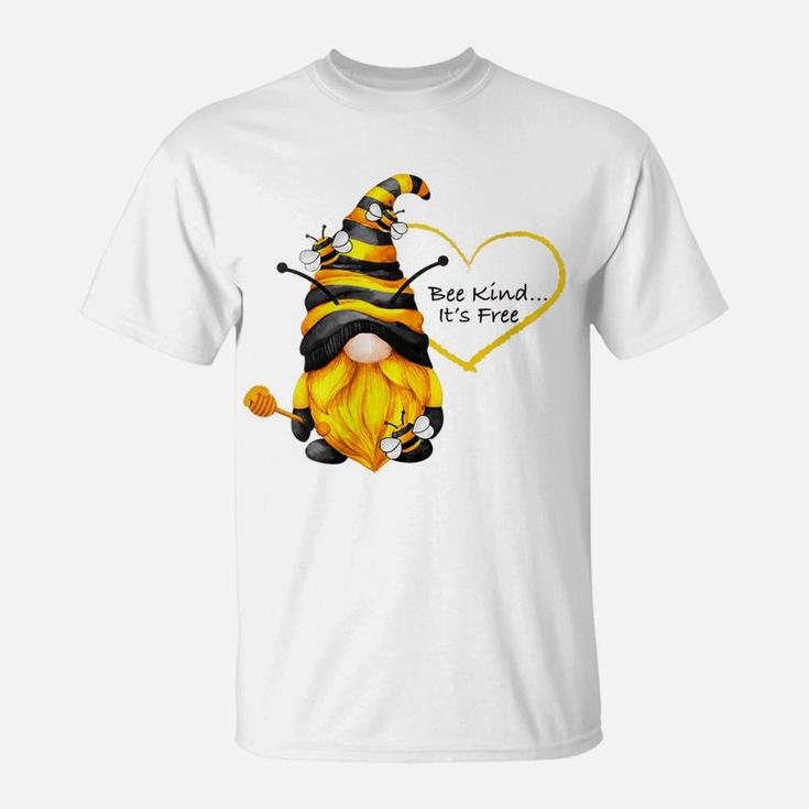 Womens Bee Kind Inspirational Gnome T-Shirt
