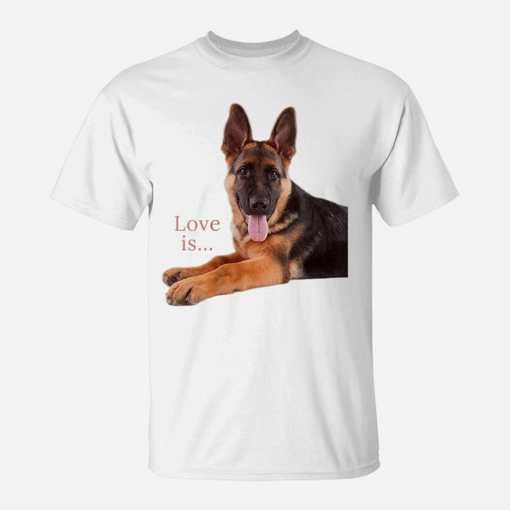 Womens German Shepherd Shirt Shepard Dog Mom Dad Love Pet Puppy Tee T-Shirt