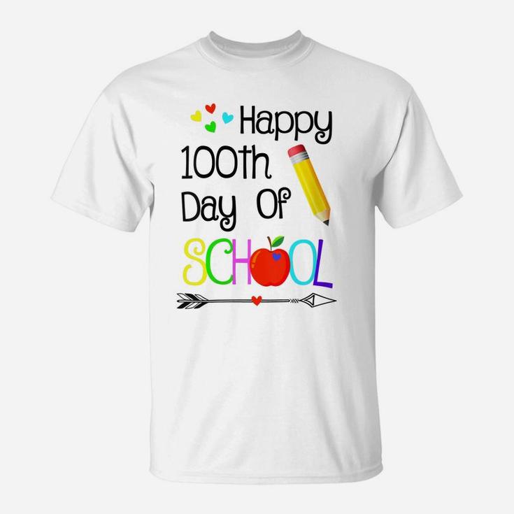 Womens Happy 100Th Day Of School Teacher Kids Boys Girls Toddlers T-Shirt