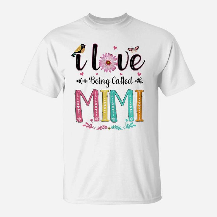 Womens I Love Being Called Mimi Daisy Flower For Grandma T-Shirt