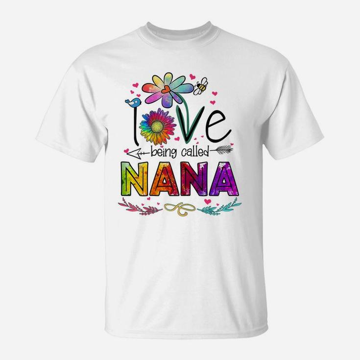Womens I Love Being Called Nana Daisy Flower Cute Mother's Day T-Shirt