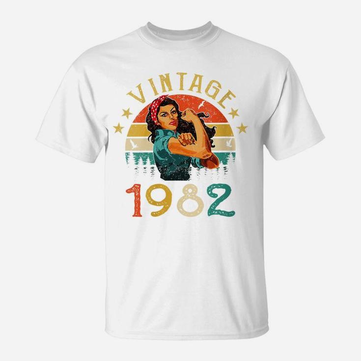 Womens Retro Vintage 1982 Made In 1982 39 Years Old 39Th Birthday T-Shirt