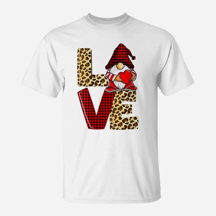 Womens Valentines Day Gnome Love Funny Boys Girls Kids T-Shirt