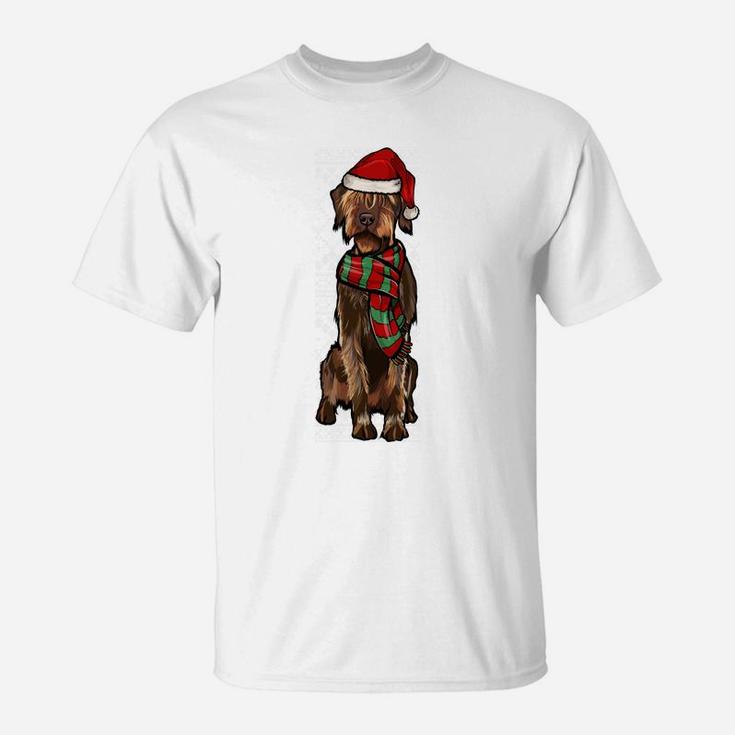 Xmas Wirehaired Pointing Griffon Santa Claus Ugly Christmas Sweatshirt T-Shirt