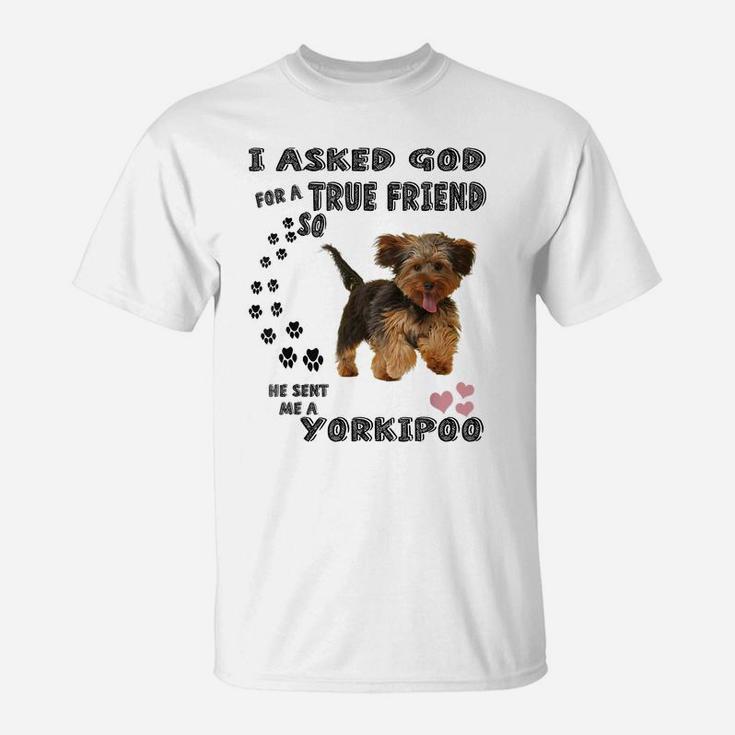 Yorkipoo Dog Quote Mom Yorkiepoo Dad Art, Cute Yorkie Poodle T-Shirt