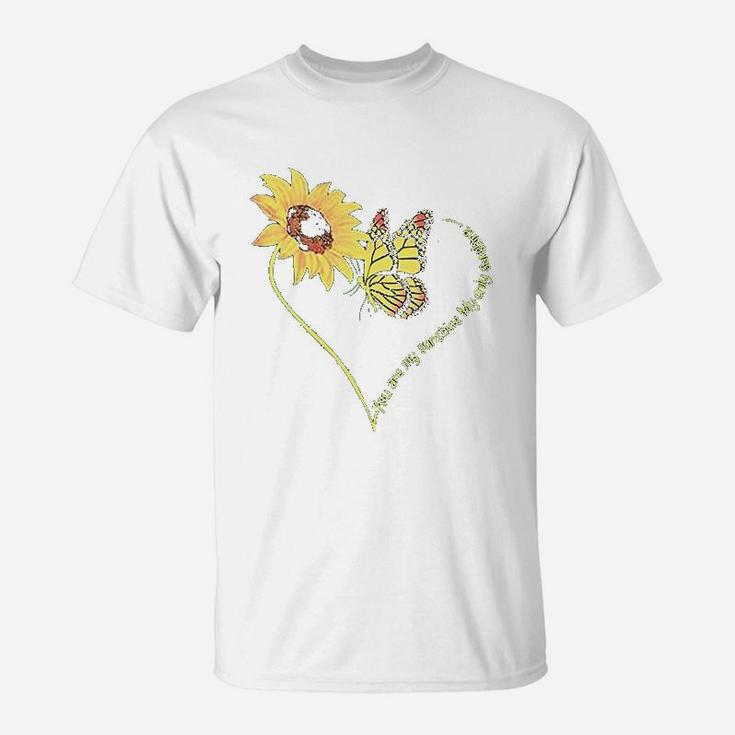 You Are My Sunshine Sunflower And Butterfly T-Shirt