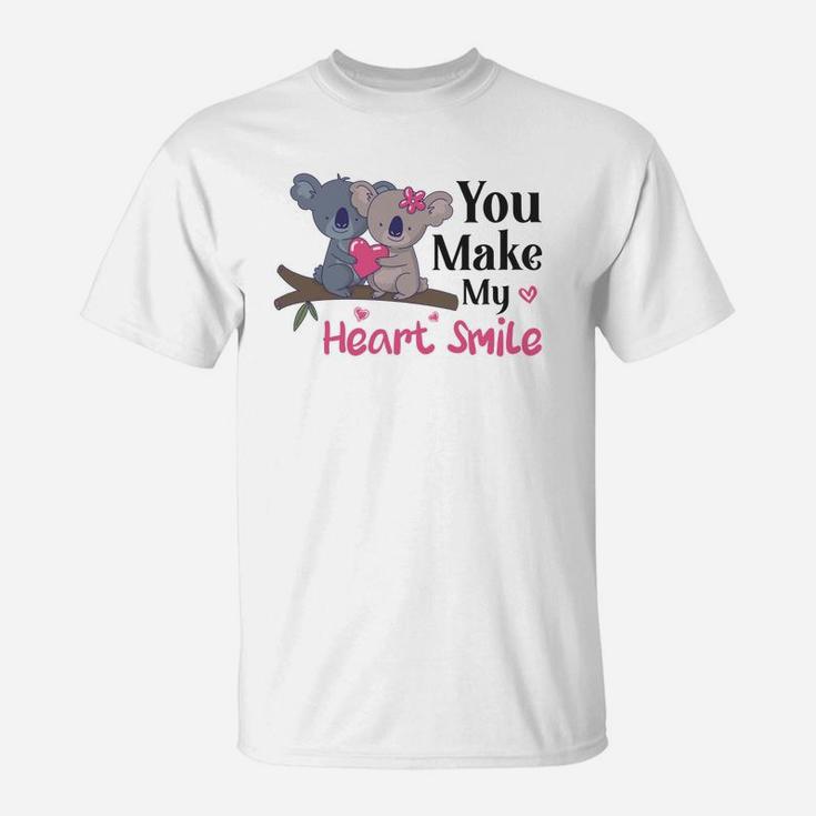 You Make My Heart Smile Gift For Valentine Happy Valentines Day T-Shirt