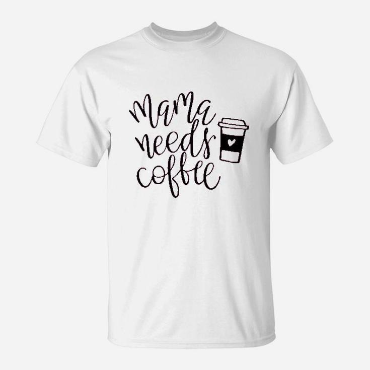 Yzeecol Summer Casual Mama Needs Coffee T-Shirt