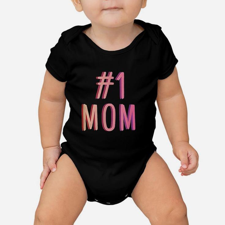 1 Mom Best Mom Ever Worlds Best Mom Cute Mothers Day Gift Baby Onesie