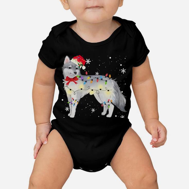 Alaskan Klee Kai Dog Christmas Light Xmas Mom Dad Gifts Sweatshirt Baby Onesie