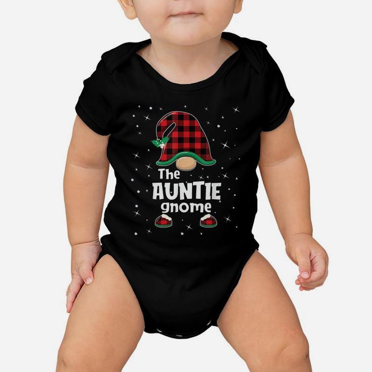 Auntie Gnome Buffalo Plaid Matching Christmas Gift Pajama Baby Onesie