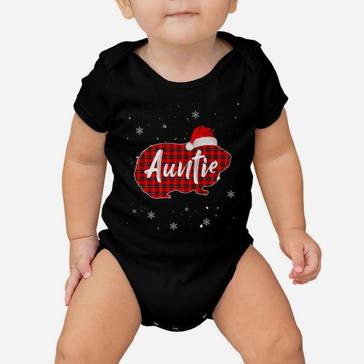 Auntie Guinea Pig Plaid Group Matching Family Christmas Baby Onesie