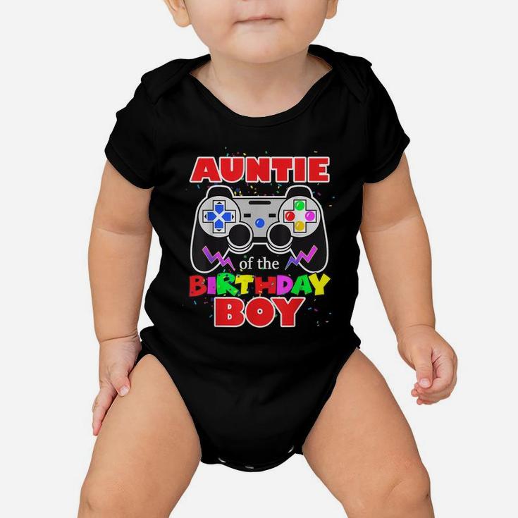 Auntie Of The Birthday Boy Matching Video Gamer Aunt Baby Onesie